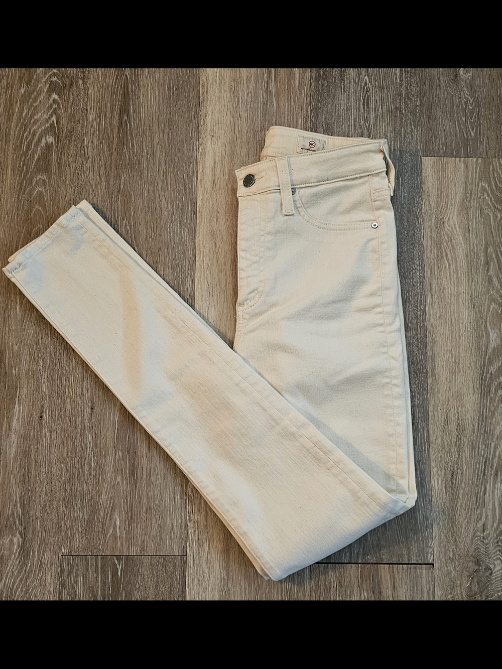Ag Adriano Goldschmied Mila Super Highrise Skinny Jeans in Light Cream
